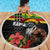 Kanaka Maoli Ikaika Warrior Beach Blanket Hibiscus Kakau Art and Tapa Tribal Pattern