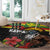 Kanaka Maoli Ikaika Warrior Round Carpet Hibiscus Kakau Art and Tapa Tribal Pattern