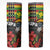 Kanaka Maoli Ikaika Warrior Skinny Tumbler Hibiscus Kakau Art and Tapa Tribal Pattern