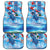 Hawaiian Waves Whale Car Mats Kakau Art and Tropical Red Hibiscus Flowers