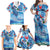 Hawaiian Waves Whale Family Matching Off Shoulder Maxi Dress and Hawaiian Shirt Kakau Art and Tropical Red Hibiscus Flowers