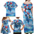 Hawaiian Waves Whale Family Matching Off Shoulder Maxi Dress and Hawaiian Shirt Kakau Art and Tropical Red Hibiscus Flowers