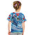 Hawaiian Waves Whale Kid T Shirt Kakau Art and Tropical Red Hibiscus Flowers