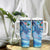 Hawaiian Waves Whale Tumbler With Handle Kakau Art and Tropical Red Hibiscus Flowers