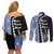 Fiji Queen Victoria School Couples Matching Off Shoulder Short Dress and Long Sleeve Button Shirt Tapa and Polynesian Tribal Pattern Half Style LT03 - Polynesian Pride