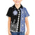 Fiji Queen Victoria School Family Matching Off Shoulder Short Dress and Hawaiian Shirt Tapa and Polynesian Tribal Pattern Half Style LT03 Son's Shirt Black - Polynesian Pride