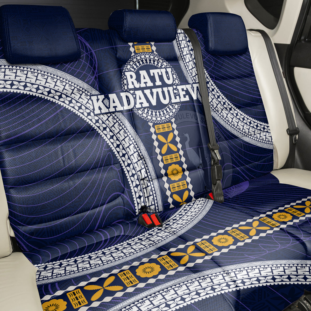 Fiji Ratu Kadavulevu School Back Car Seat Cover Tapa and Polynesian Tribal Pattern LT03 - Polynesian Pride