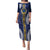 Fiji Ratu Kadavulevu School Puletasi Tapa and Polynesian Tribal Pattern LT03 Long Dress Blue - Polynesian Pride