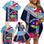 Fiji Lelean Memorial School Family Matching Off Shoulder Short Dress and Hawaiian Shirt Tapa and Polynesian Tribal Pattern LT03 - Polynesian Pride