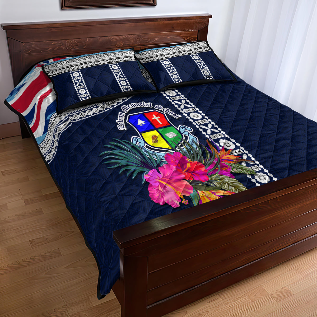 Fiji Lelean Memorial School Quilt Bed Set Tapa and Polynesian Tribal Pattern LT03 - Polynesian Pride