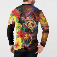 Hawaiian Sea Animals Love Couple Button Sweatshirt Aloha Sunset Symphony LT03 - Polynesian Pride