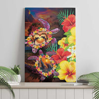 Hawaiian Sea Animals Love Couple Canvas Wall Art Aloha Sunset Symphony LT03 - Polynesian Pride