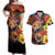 Hawaiian Sea Animals Love Couple Couples Matching Off Shoulder Maxi Dress and Hawaiian Shirt Aloha Sunset Symphony