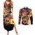 Hawaiian Sea Animals Love Couple Couples Matching Summer Maxi Dress and Long Sleeve Button Shirt Aloha Sunset Symphony