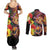 Hawaiian Sea Animals Love Couple Couples Matching Summer Maxi Dress and Long Sleeve Button Shirt Aloha Sunset Symphony