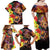 Hawaiian Sea Animals Love Couple Family Matching Off Shoulder Maxi Dress and Hawaiian Shirt Aloha Sunset Symphony