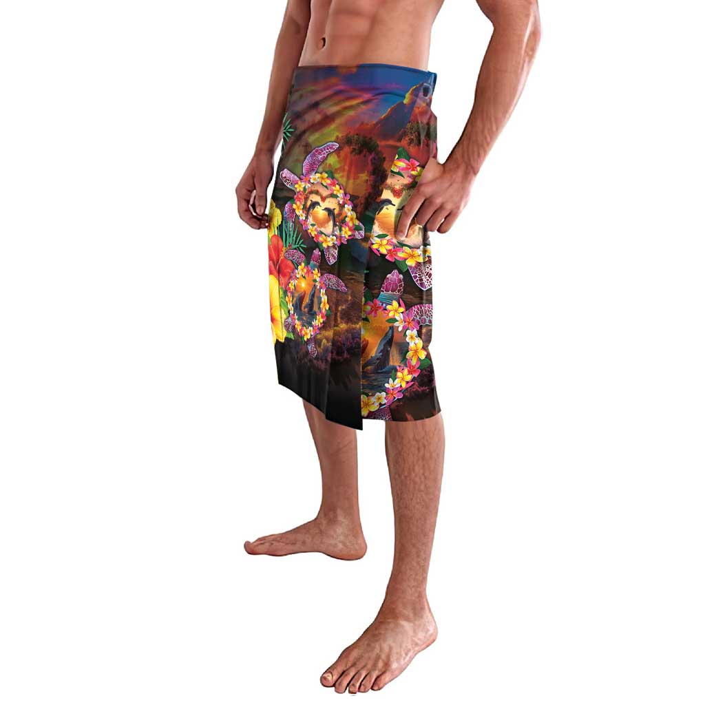 Hawaiian Sea Animals Love Couple Lavalava Aloha Sunset Symphony LT03 - Polynesian Pride