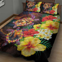 Hawaiian Sea Animals Love Couple Quilt Bed Set Aloha Sunset Symphony LT03 - Polynesian Pride