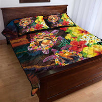 Hawaiian Sea Animals Love Couple Quilt Bed Set Aloha Sunset Symphony LT03 - Polynesian Pride