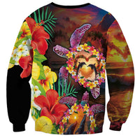 Hawaiian Sea Animals Love Couple Sweatshirt Aloha Sunset Symphony LT03 - Polynesian Pride