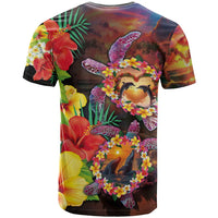 Hawaiian Sea Animals Love Couple T Shirt Aloha Sunset Symphony LT03 - Polynesian Pride