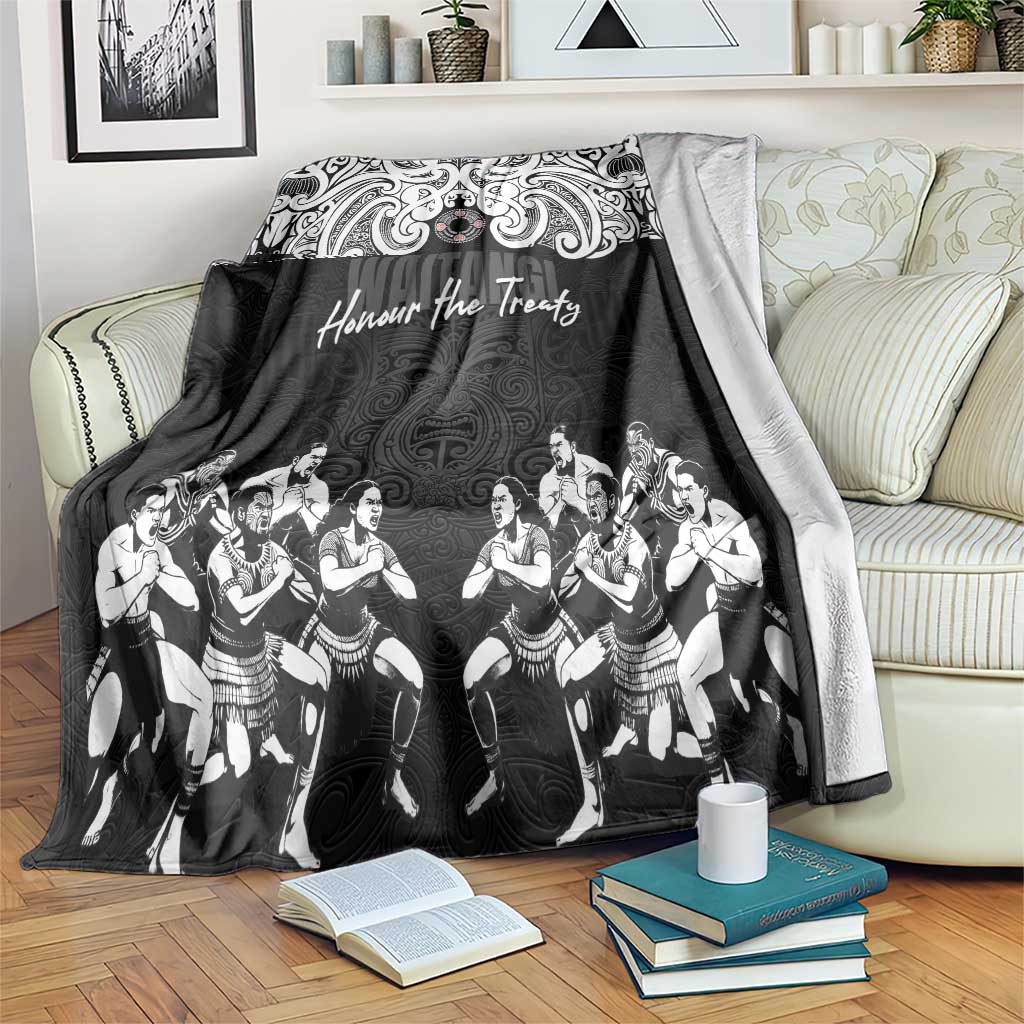 Aotearoa Waitangi Day - Toitu Te Tiriti Blanket New Zealand Honour the Treaty LT03 Black - Polynesian Pride