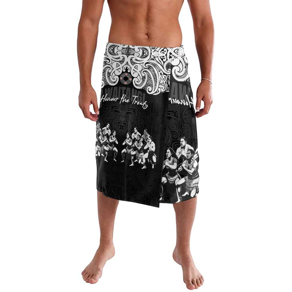 Aotearoa Waitangi Day - Toitu Te Tiriti Lavalava New Zealand Honour the Treaty LT03 Black - Polynesian Pride