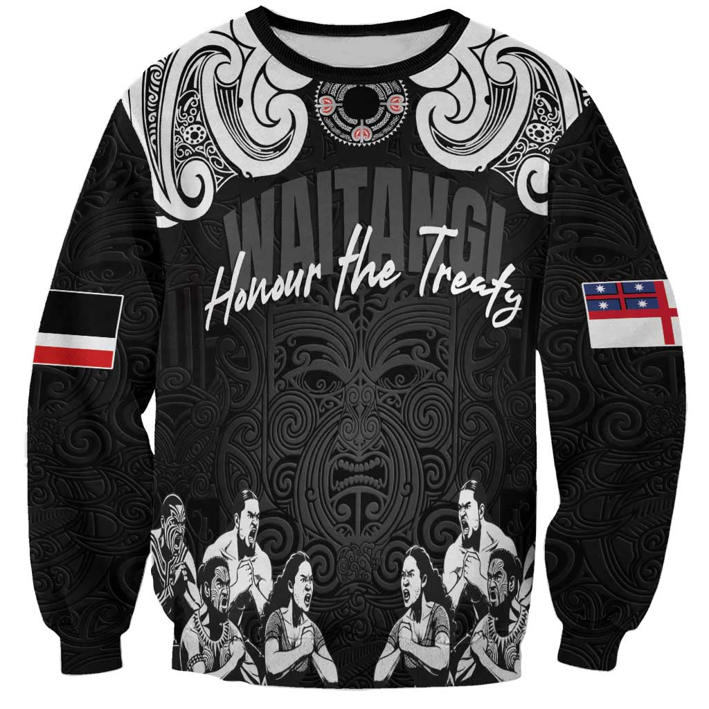 Aotearoa Waitangi Day - Toitu Te Tiriti Sweatshirt New Zealand Honour the Treaty LT03 Unisex Black - Polynesian Pride