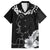 Hawaii Valentine Day Family Matching Off Shoulder Short Dress and Hawaiian Shirt Polynesian Line Art Love Couple Hibiscus Tribal Pattern LT03 Dad's Shirt - Short Sleeve Black - Polynesian Pride