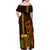 Hawaii Tiki Mask Cocktail Family Matching Off Shoulder Maxi Dress and Hawaiian Shirt Kakau Tattoo LT03 - Polynesian Pride