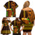 Hawaii Tiki Mask Cocktail Family Matching Off Shoulder Short Dress and Hawaiian Shirt Kakau Tattoo LT03 - Polynesian Pride