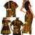 Hawaii Tiki Mask Cocktail Family Matching Short Sleeve Bodycon Dress and Hawaiian Shirt Kakau Tattoo LT03 - Polynesian Pride