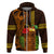 Hawaii Tiki Mask Cocktail Hoodie Kakau Tattoo LT03 Zip Hoodie Brown - Polynesian Pride