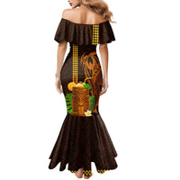 Hawaii Tiki Mask Cocktail Mermaid Dress Kakau Tattoo LT03 - Polynesian Pride