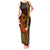 Hawaii Tiki Mask Cocktail Tank Maxi Dress Kakau Tattoo LT03 Women Brown - Polynesian Pride