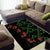 Hawaiian Green Kakau Art Tattoo-Ohia Lehua and Taro Leaves Area Rug