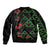 Hawaiian Green Kakau Art Tattoo-Ohia Lehua and Taro Leaves Bomber Jacket