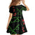 Hawaiian Green Kakau Art Tattoo-Ohia Lehua and Taro Leaves Family Matching Long Sleeve Bodycon Dress and Hawaiian Shirt