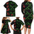 Hawaiian Green Kakau Art Tattoo-Ohia Lehua and Taro Leaves Family Matching Long Sleeve Bodycon Dress and Hawaiian Shirt