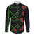 Hawaiian Green Kakau Art Tattoo-Ohia Lehua and Taro Leaves Family Matching Long Sleeve Bodycon Dress and Hawaiian Shirt