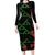 Hawaiian Green Kakau Art Tattoo-Ohia Lehua and Taro Leaves Family Matching Long Sleeve Bodycon Dress and Hawaiian Shirt