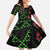 Hawaiian Green Kakau Art Tattoo-Ohia Lehua and Taro Leaves Family Matching Short Sleeve Bodycon Dress and Hawaiian Shirt