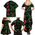 Hawaiian Green Kakau Art Tattoo-Ohia Lehua and Taro Leaves Family Matching Summer Maxi Dress and Hawaiian Shirt