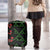 Hawaiian Green Kakau Art Tattoo-Ohia Lehua and Taro Leaves Luggage Cover