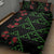 Hawaiian Green Kakau Art Tattoo-Ohia Lehua and Taro Leaves Quilt Bed Set