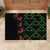 Hawaiian Green Kakau Art Tattoo-Ohia Lehua and Taro Leaves Rubber Doormat