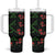 Hawaiian Green Kakau Art Tattoo-Ohia Lehua and Taro Leaves Tumbler With Handle