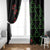 Hawaiian Green Kakau Art Tattoo-Ohia Lehua and Taro Leaves Window Curtain