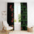 Hawaiian Green Kakau Art Tattoo-Ohia Lehua and Taro Leaves Window Curtain