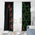 Hawaiian Green Kakau Art Tattoo-Ohia Lehua and Taro Leaves Window Curtain